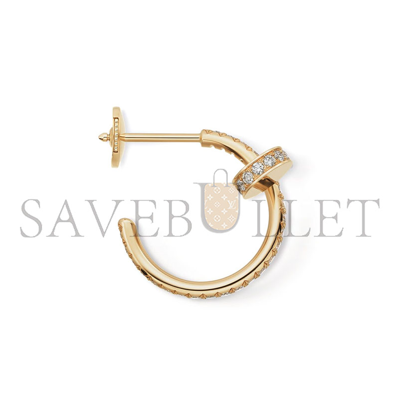 CARTIER JUSTE UN CLOU HOOP EARRINGS SMALL MODEL PAVED REF. B8301430